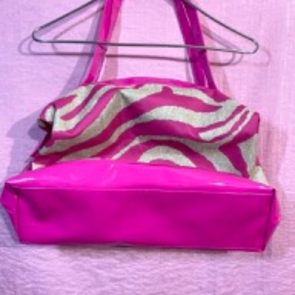 *Valentines~Spring Safari~Hot Pink~Canvas Zebra Striped~CarryOn~Weekender Tote - Picture 8 of 8